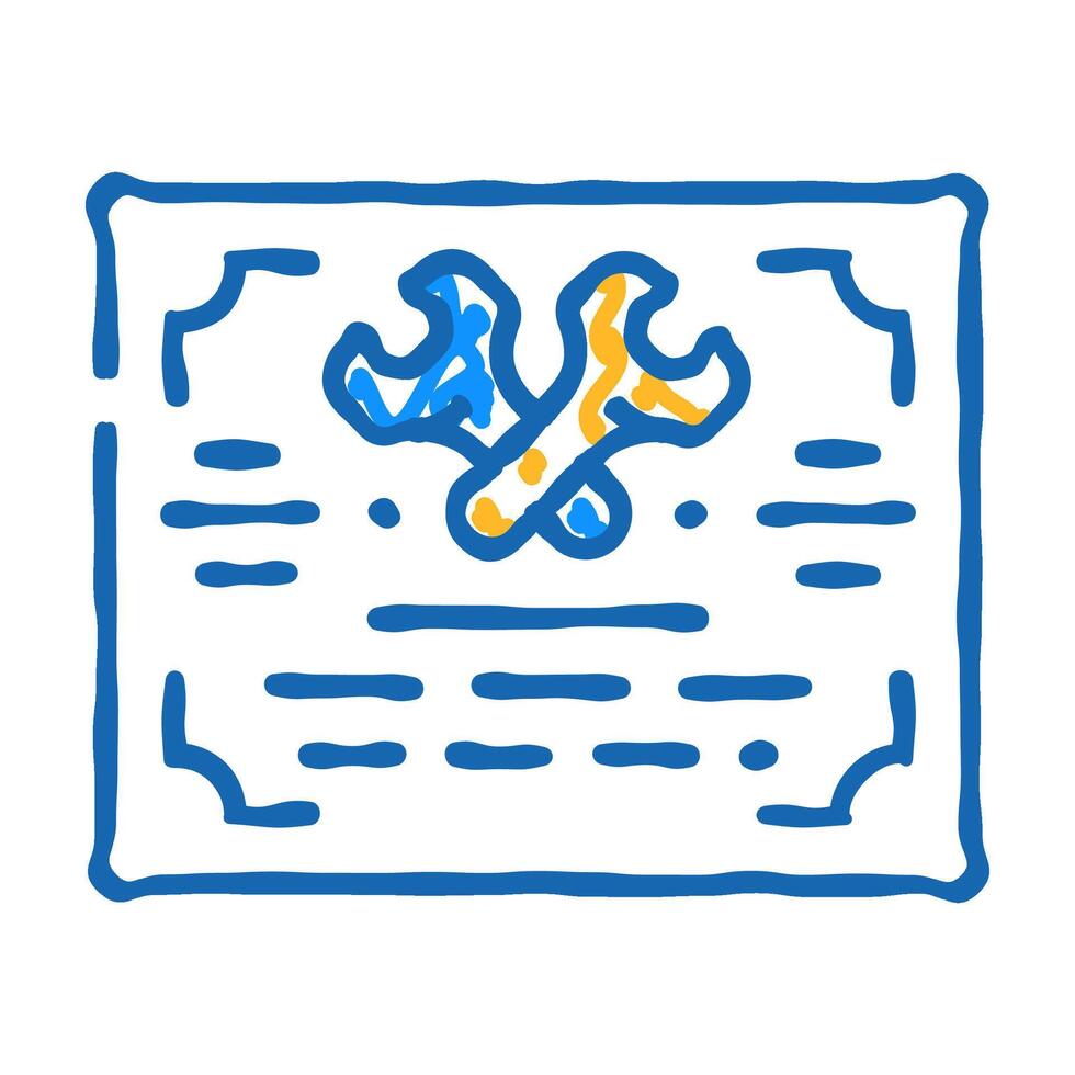 diploma graduate courses icon doodle illustration vector