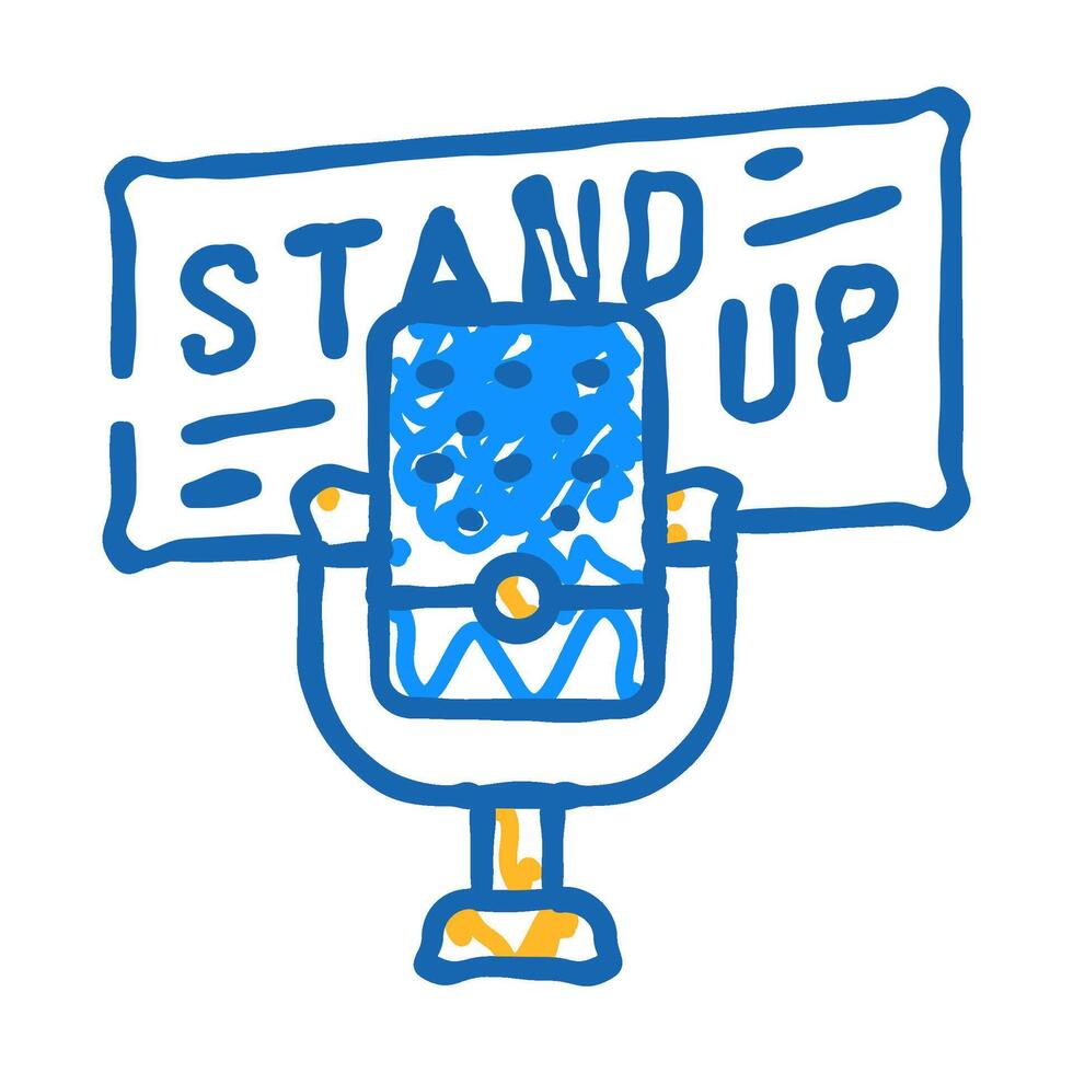 standup event icon doodle illustration vector