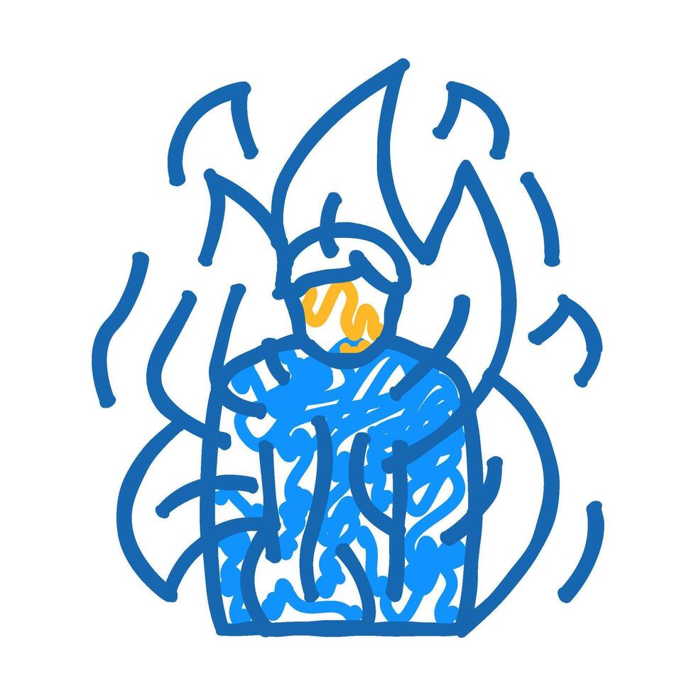 burning man event icon doodle illustration vector
