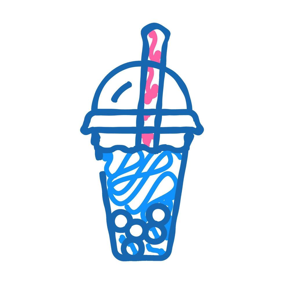 bubble tea icon doodle illustration vector