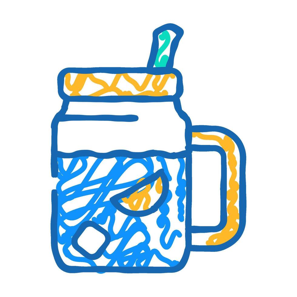 cold tea icon doodle illustration vector