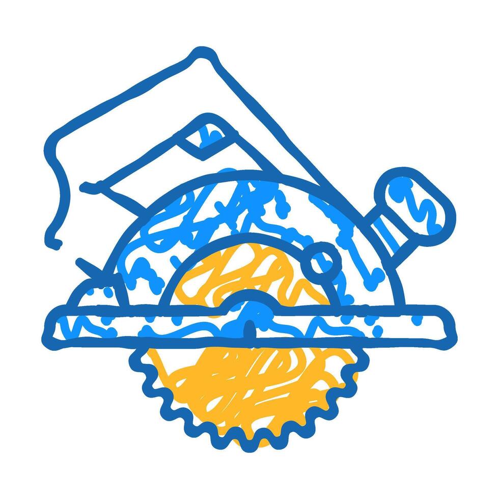 circular saw icon doodle illustration vector