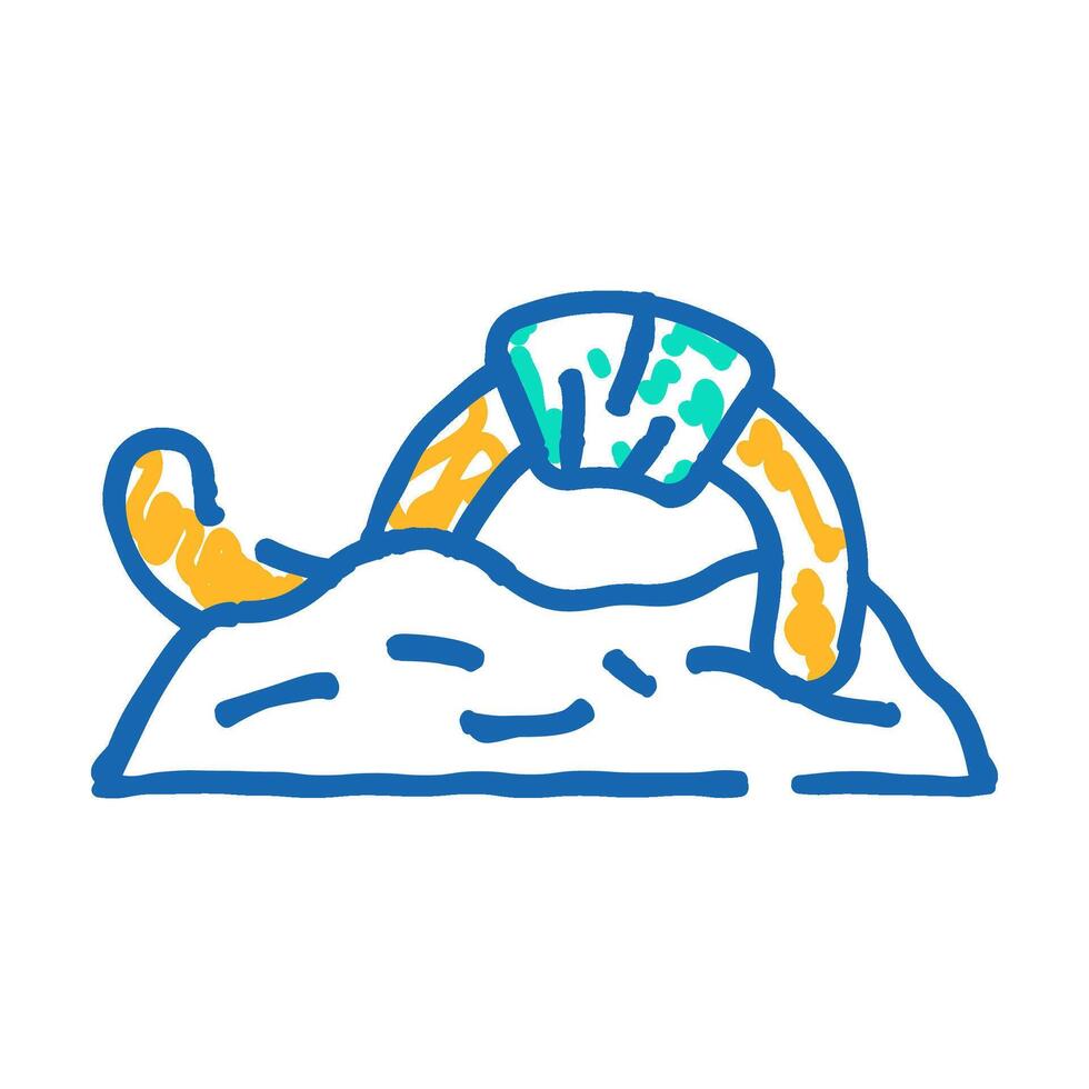worms in compost icon doodle illustration vector