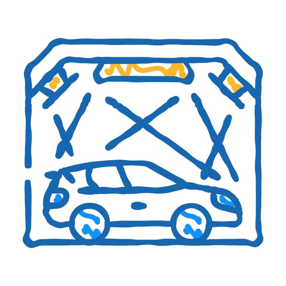 garage box for car polishing icon doodle illustration vector