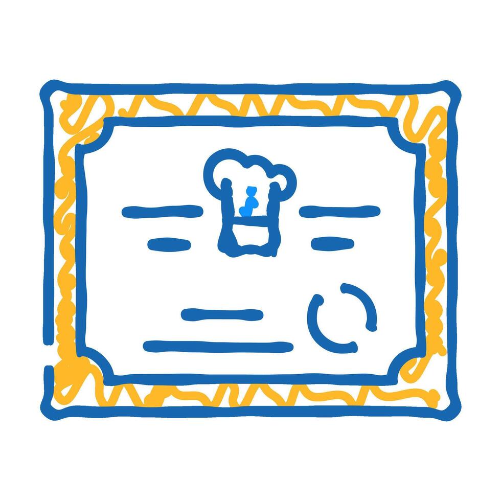 diploma cooking courses icon doodle illustration vector