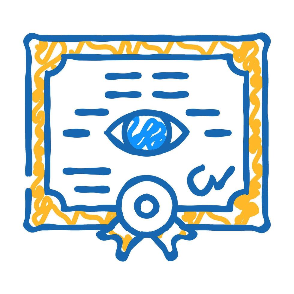 certificate of glasses icon doodle illustration vector