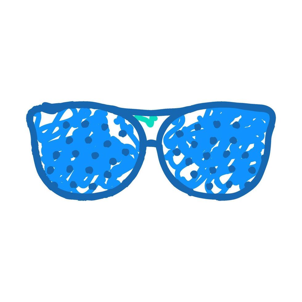perforated glasses icon doodle illustration vector