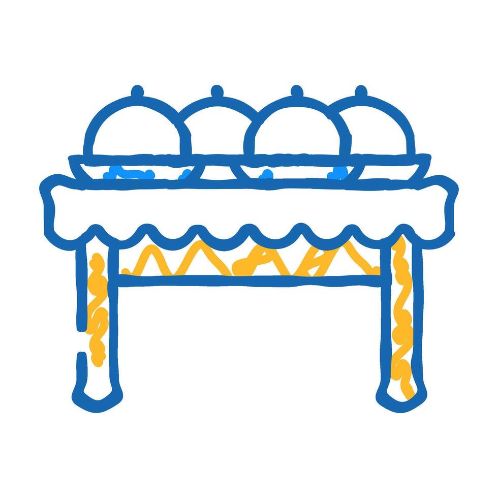 dishes on tables icon doodle illustration vector