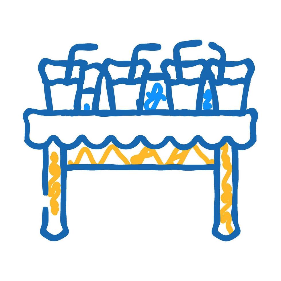 drinks on table icon doodle illustration vector