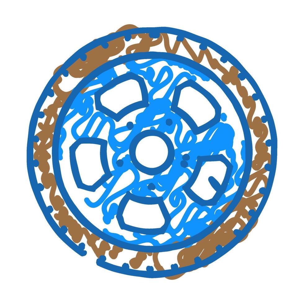 wheel car icon doodle illustration vector