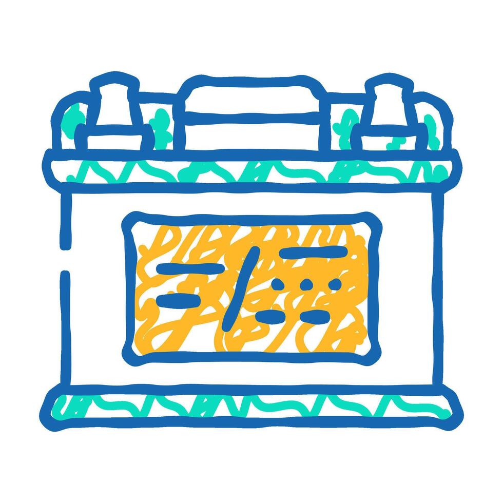 battery car icon doodle illustration vector