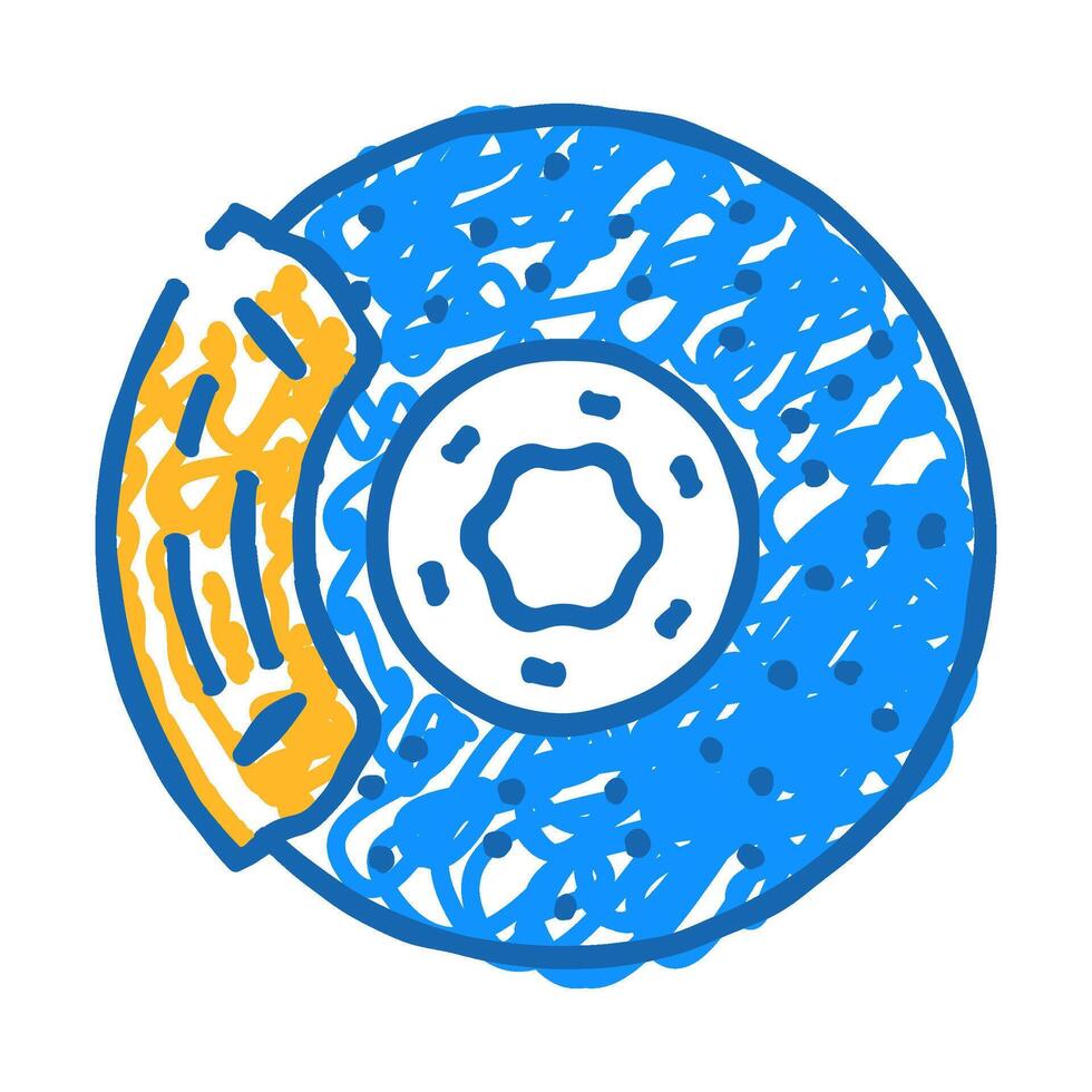 brake disk car icon doodle illustration vector