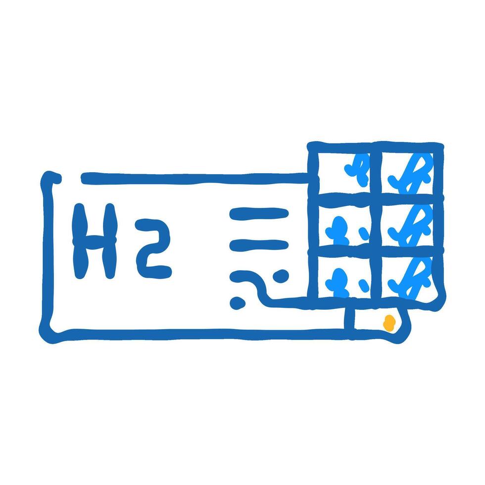 production hydrogen with solar panels icon doodle illustration vector