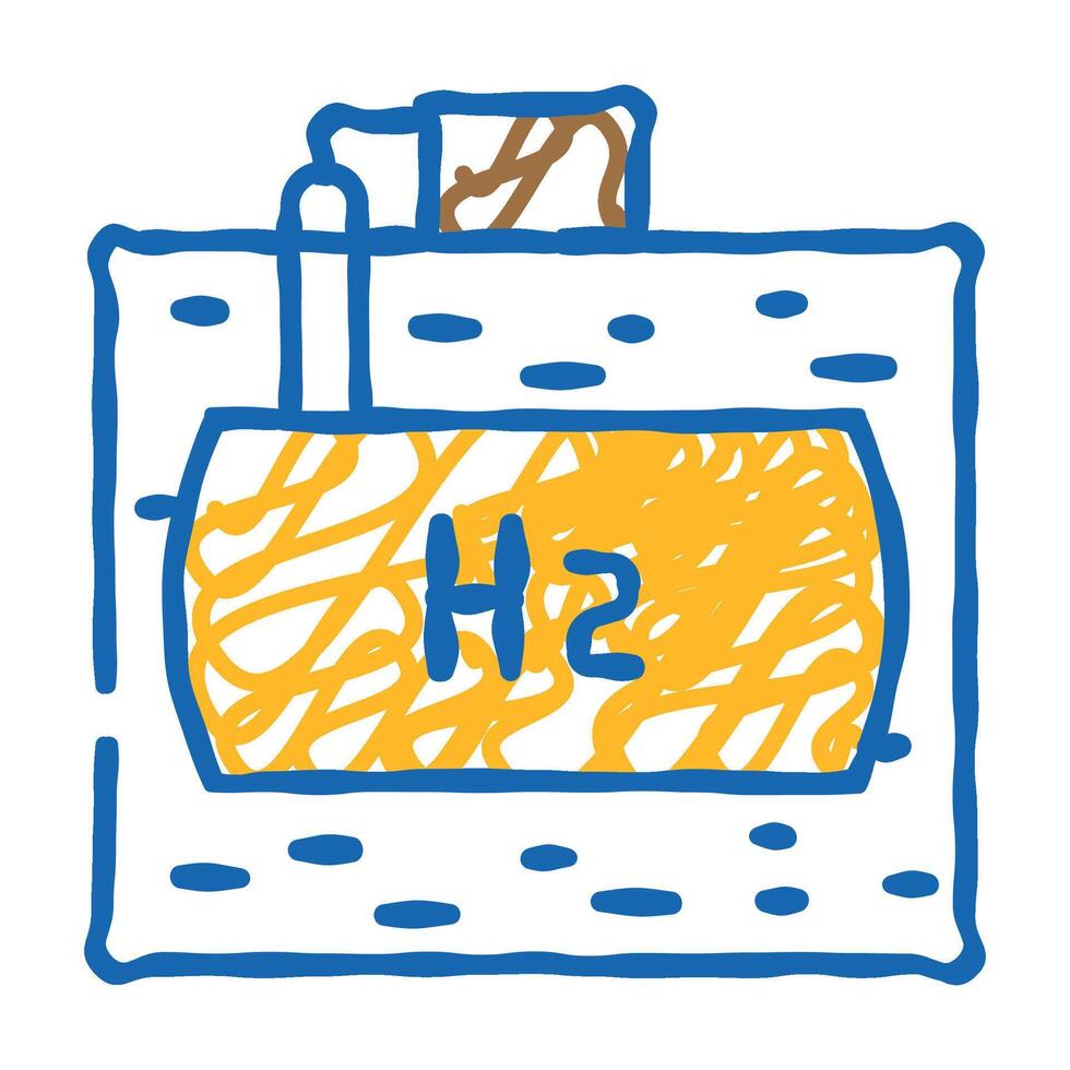 underground storage hydrogen icon doodle illustration vector