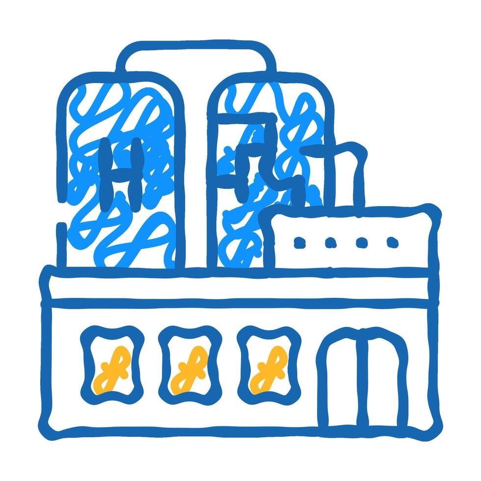 factory production hydrogen icon doodle illustration vector