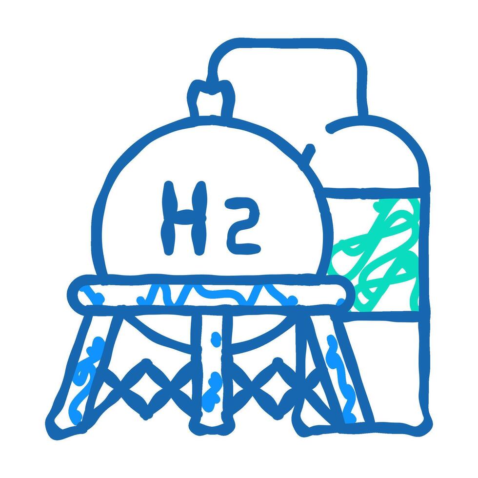 storage hydrogen tank icon doodle illustration vector