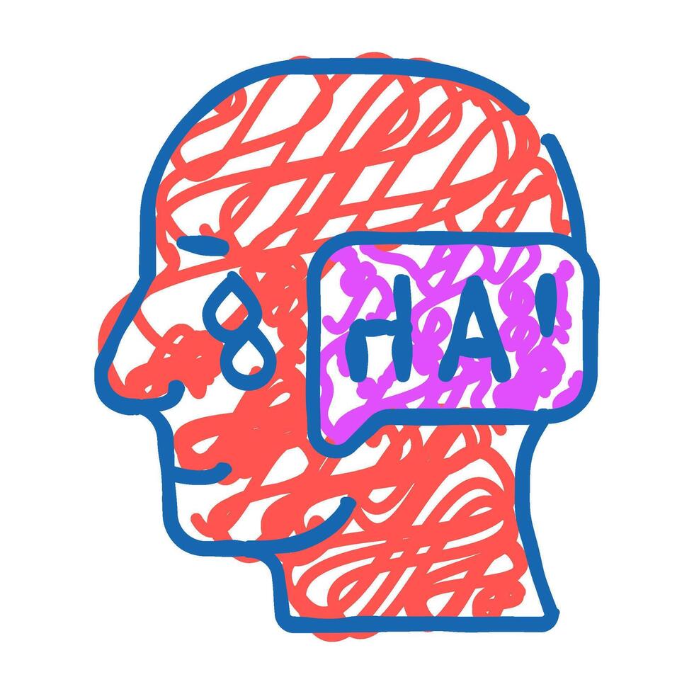 ambivalence neurosis, sharp mood swings icon doodle illustration vector