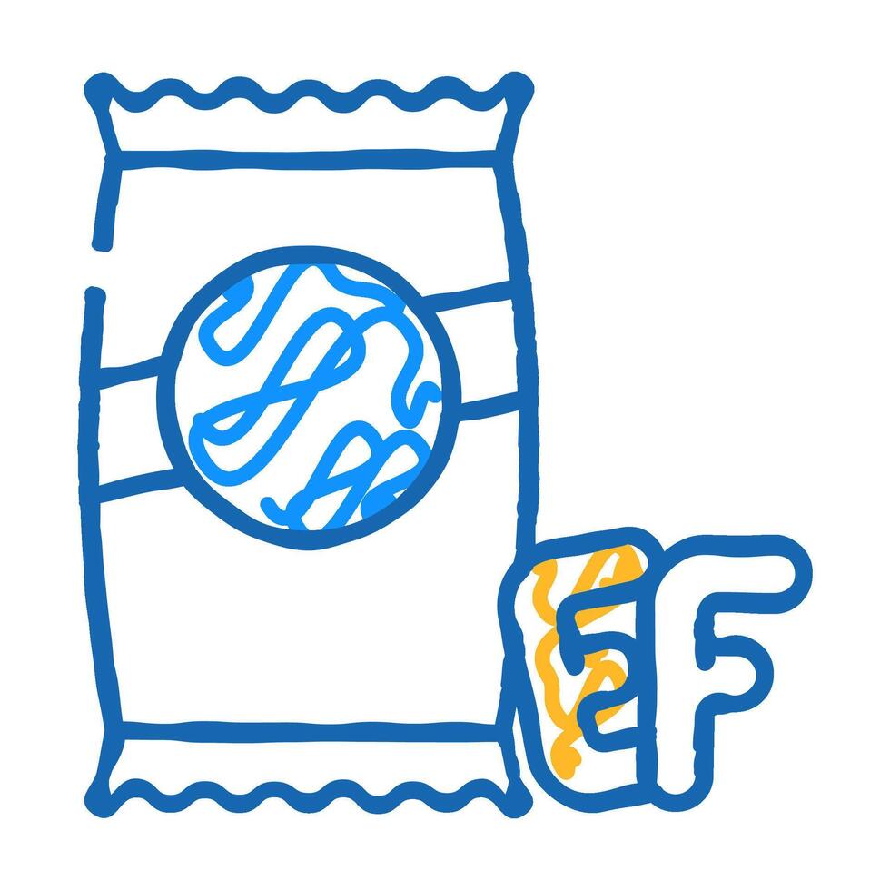 alphabet shape pasta icon doodle illustration vector