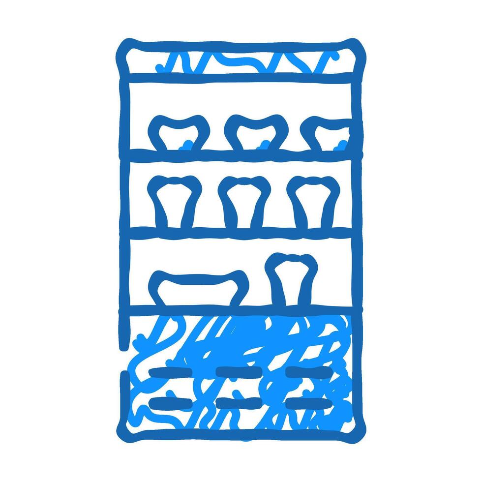 refrigerator with food and drink in canteen icon doodle illustration vector
