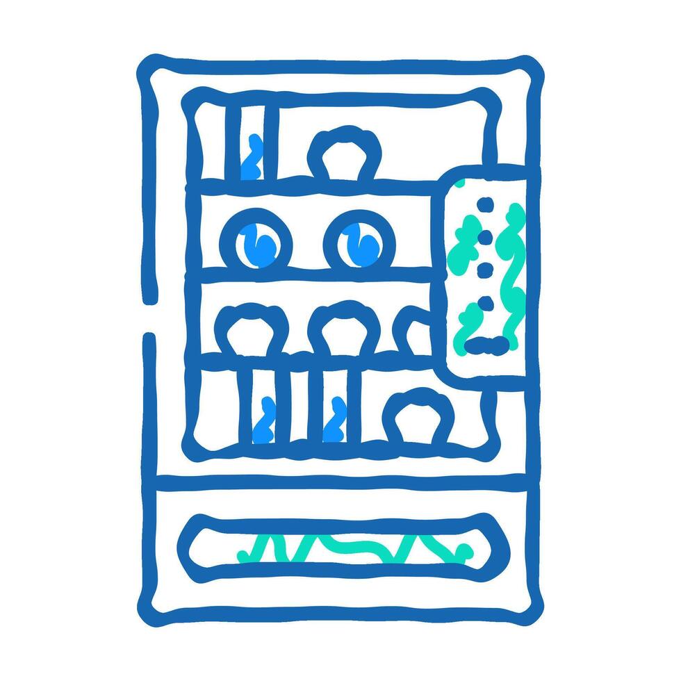 vending machine with food and drinks in canteen icon doodle illustration vector