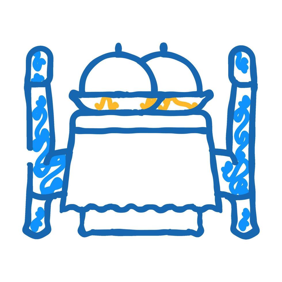 table for wedding day guests icon doodle illustration vector