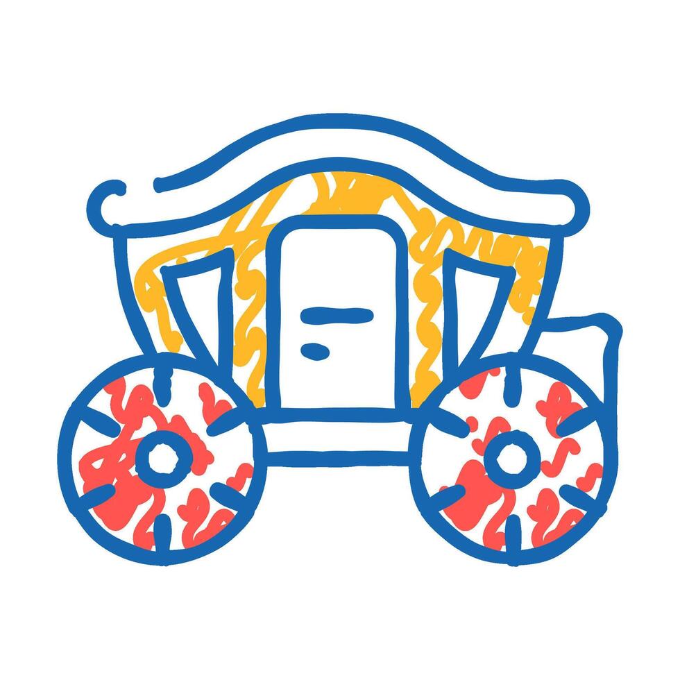 coach transport wedding icon doodle illustration vector