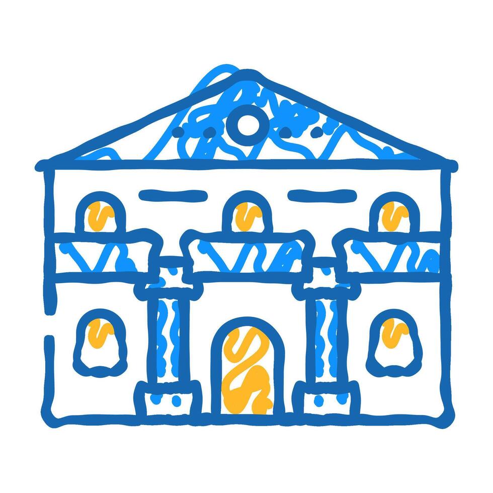 ancient house icon doodle illustration vector
