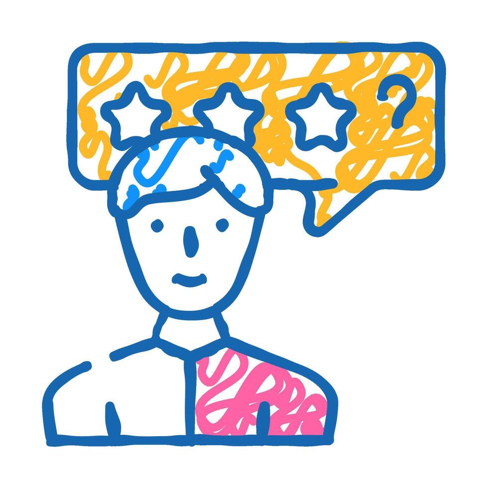 cold review from client kyc icon doodle illustration vector