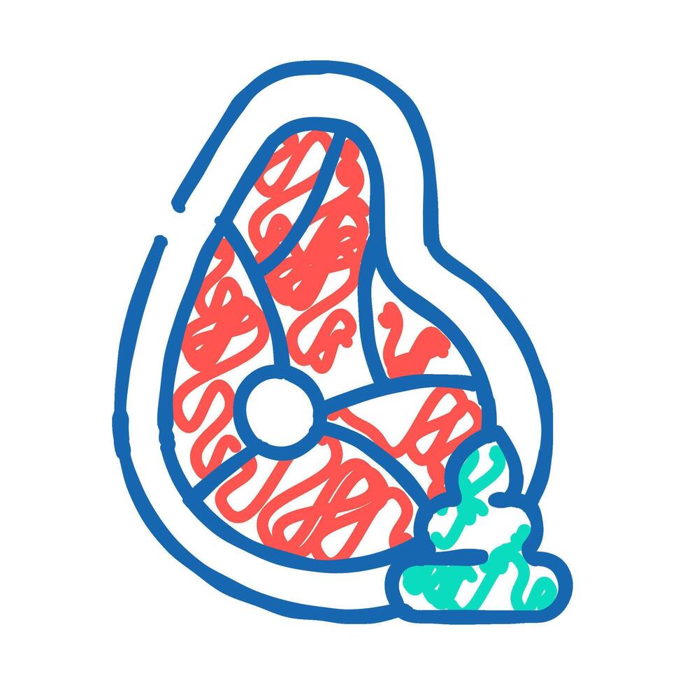 meat wasabi icon doodle illustration vector