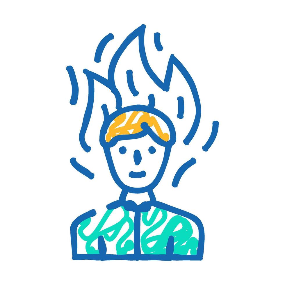burning man after wasabi icon doodle illustration vector