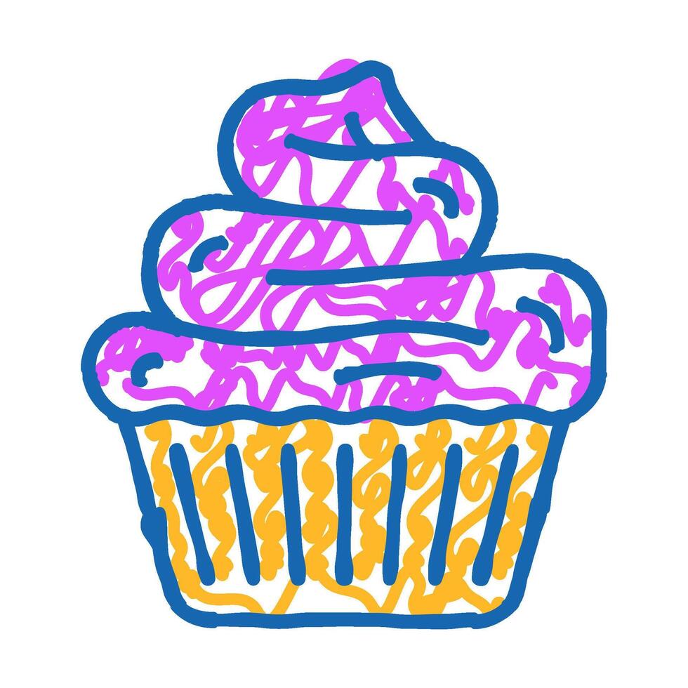 pancake with cream dessert icon doodle illustration vector