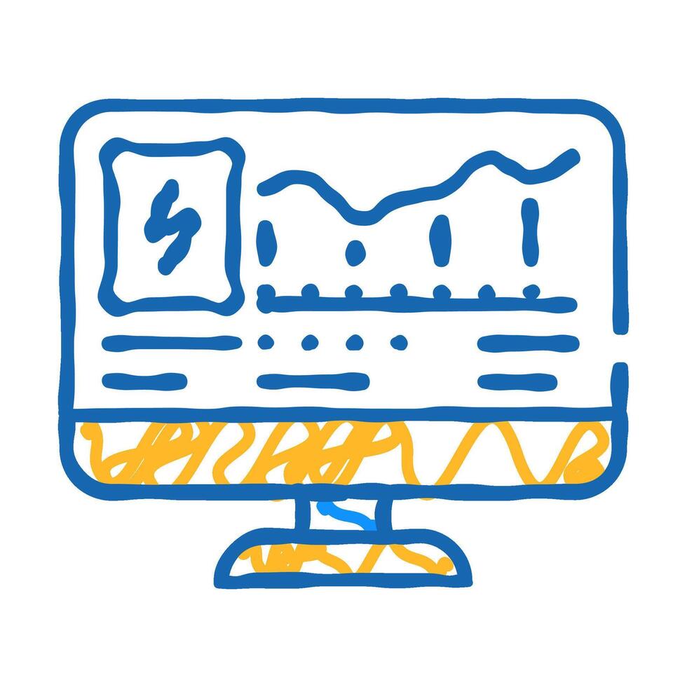 computer control of electricity consumption icon doodle illustration vector