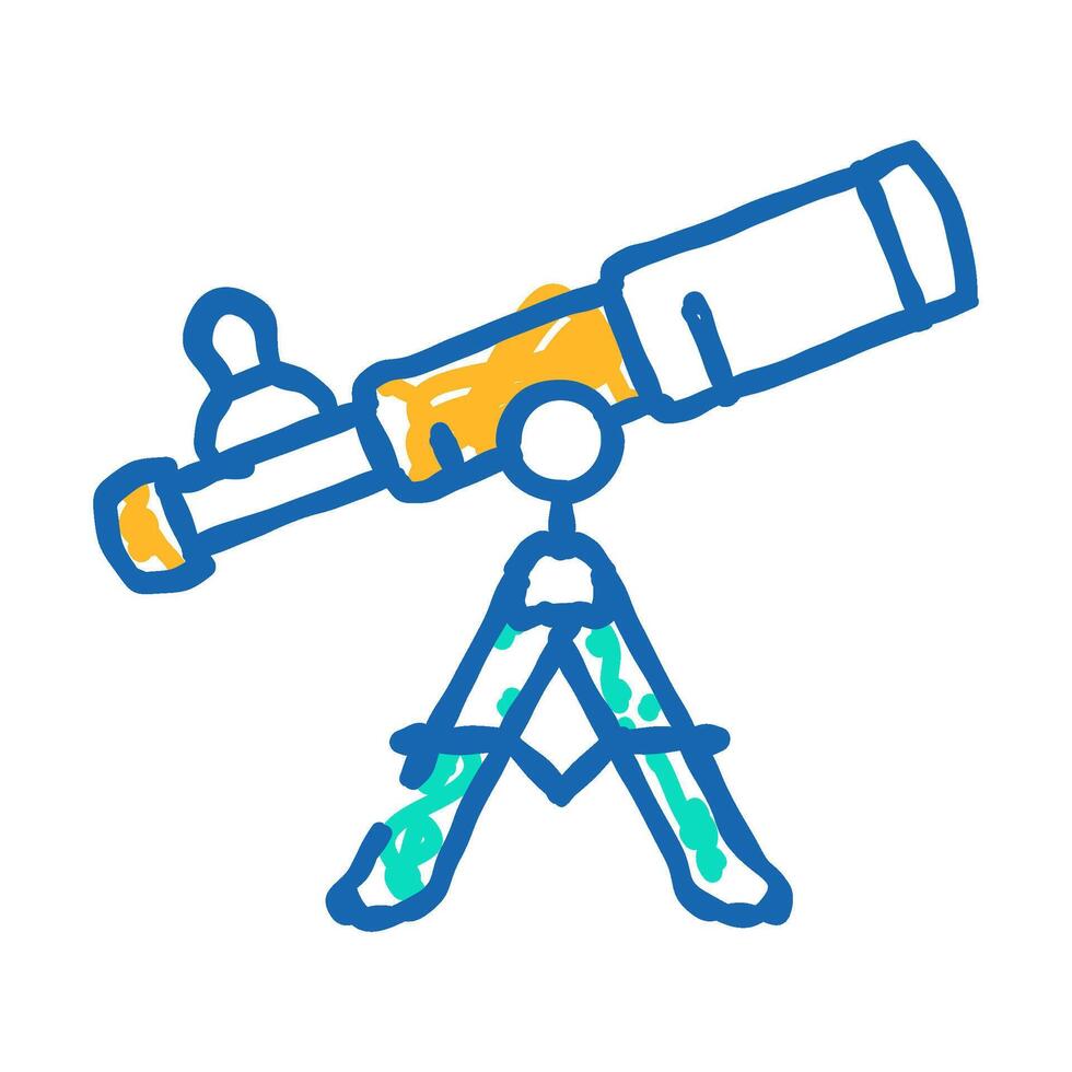 modern telescope icon doodle illustration vector