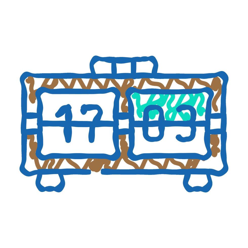 mechanical clock icon doodle illustration vector