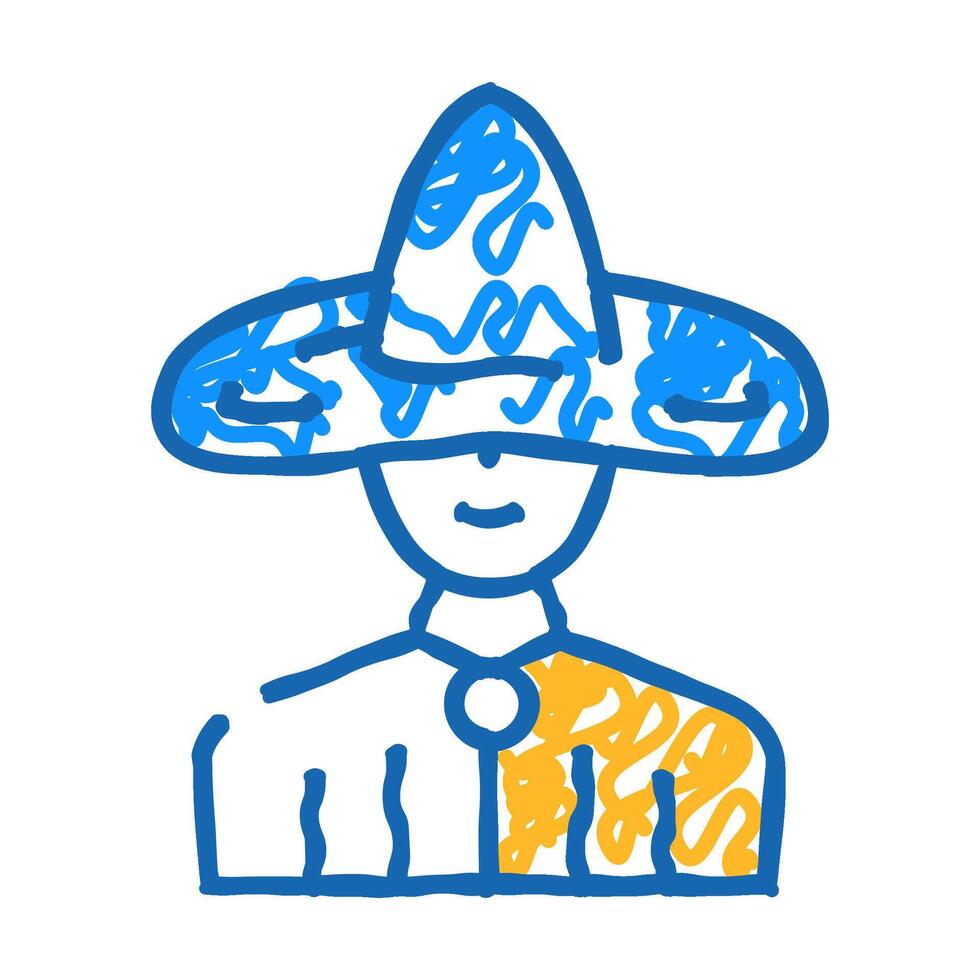 wizard fantasy character icon doodle illustration vector