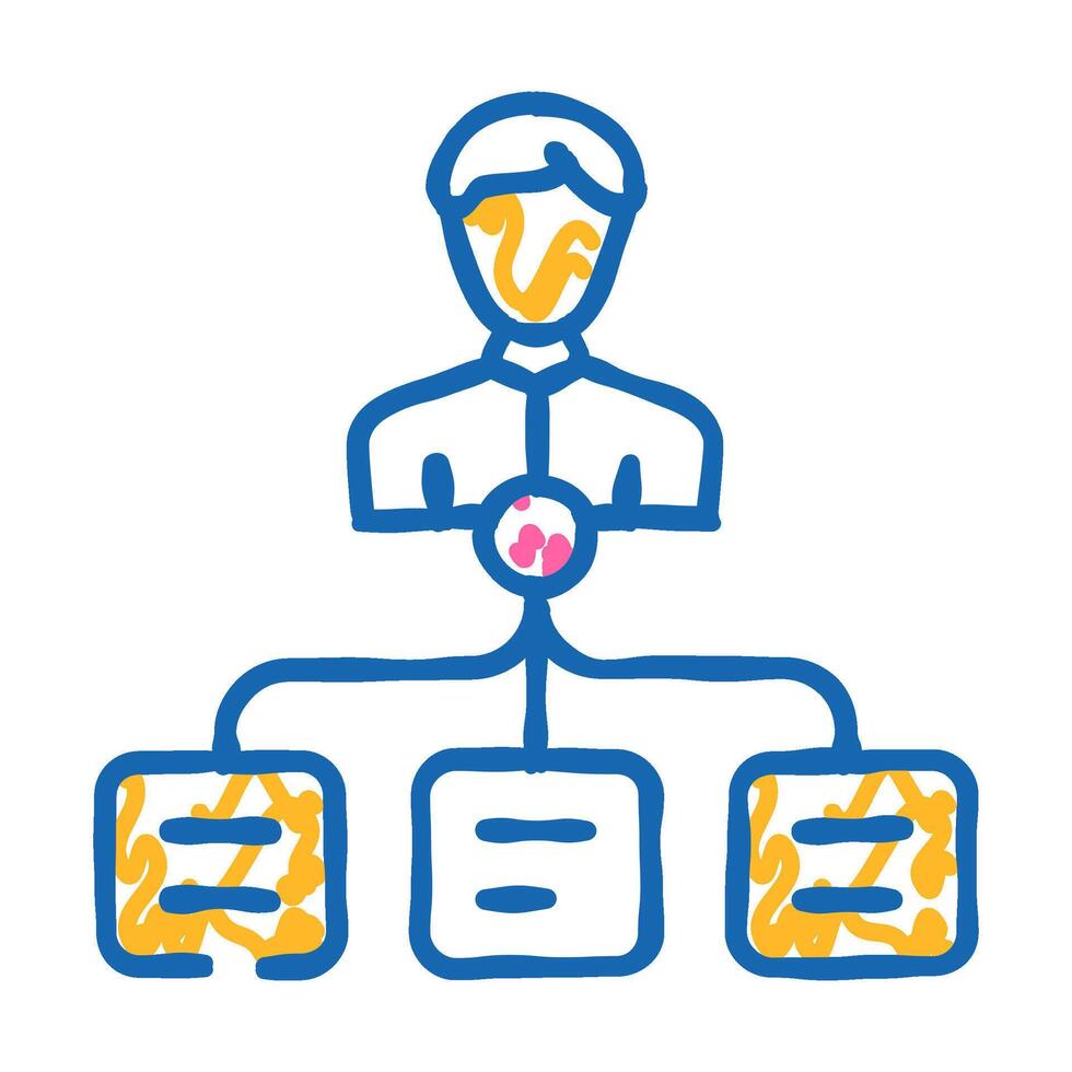 task management icon doodle illustration vector