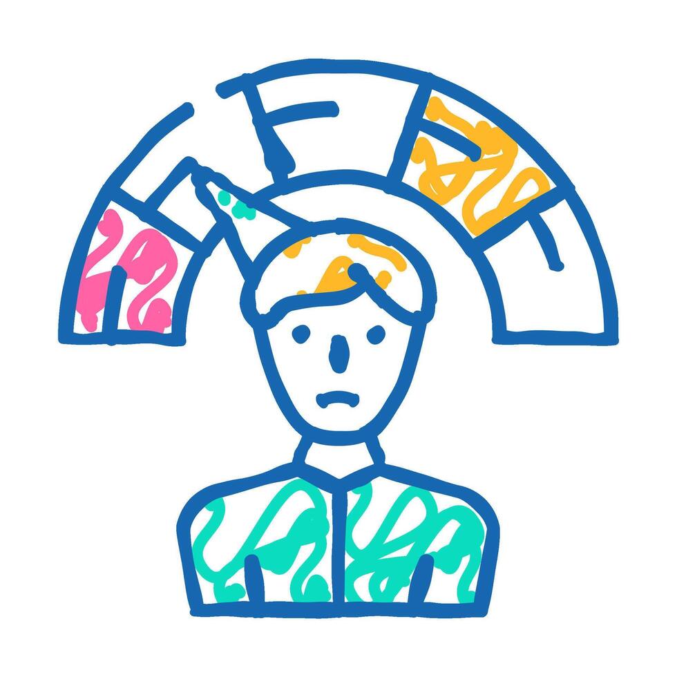 negative employee level icon doodle illustration vector