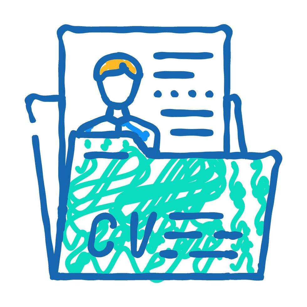 personal profile cv icon doodle illustration vector