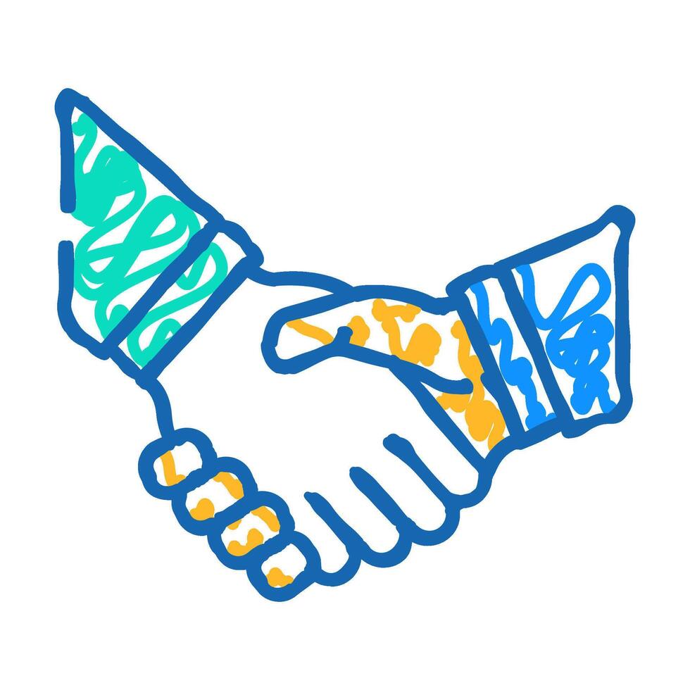 handshake partners icon doodle illustration vector