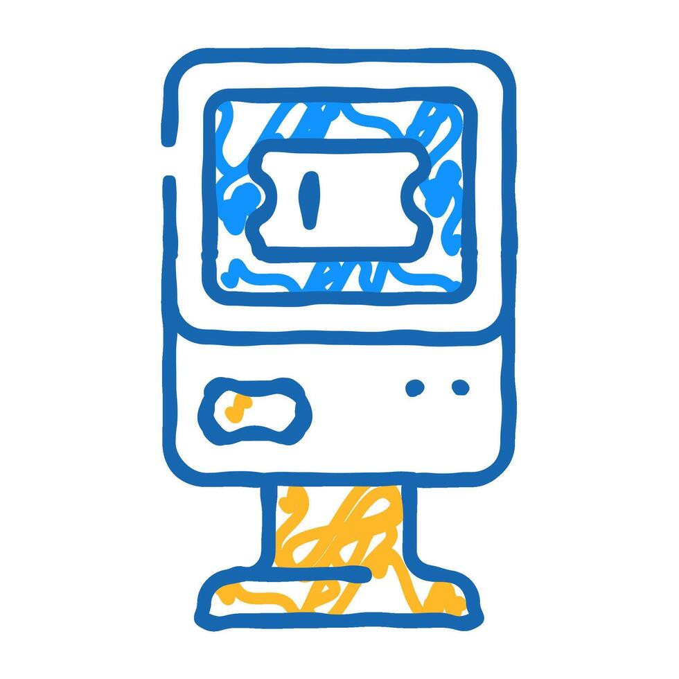 ticket vending machine icon doodle illustration vector