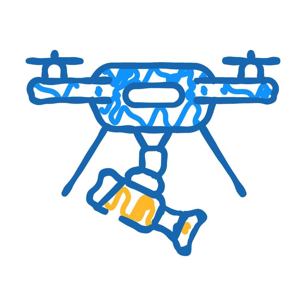 aerial shooting drone icon doodle illustration vector