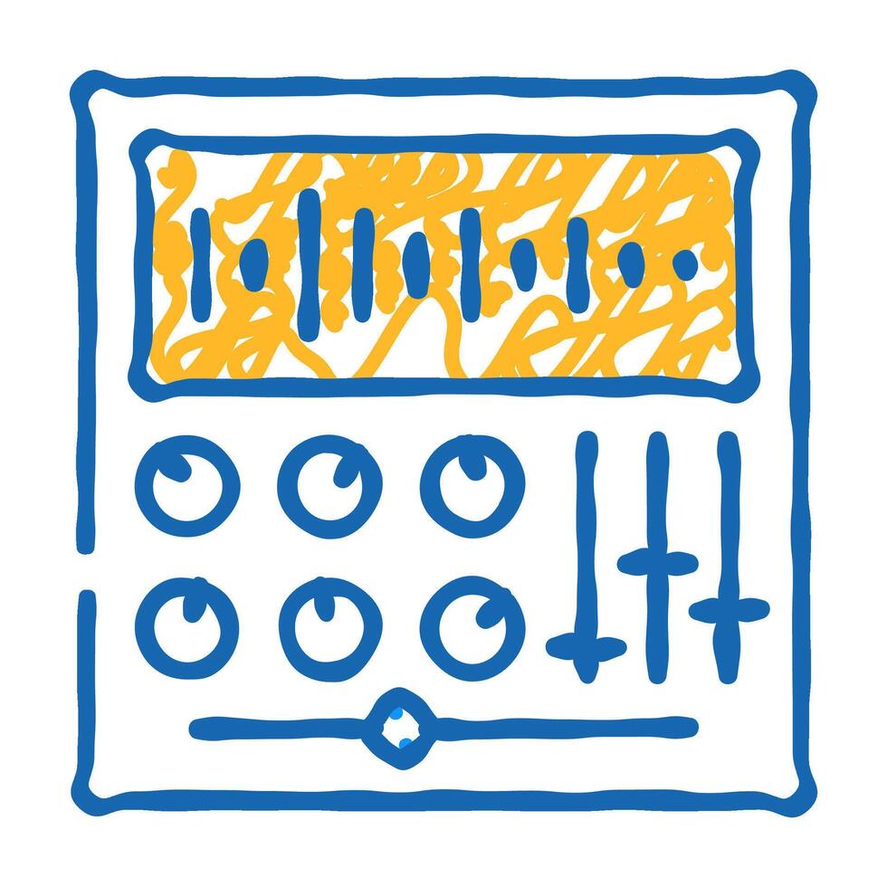 sound processing production icon doodle illustration vector