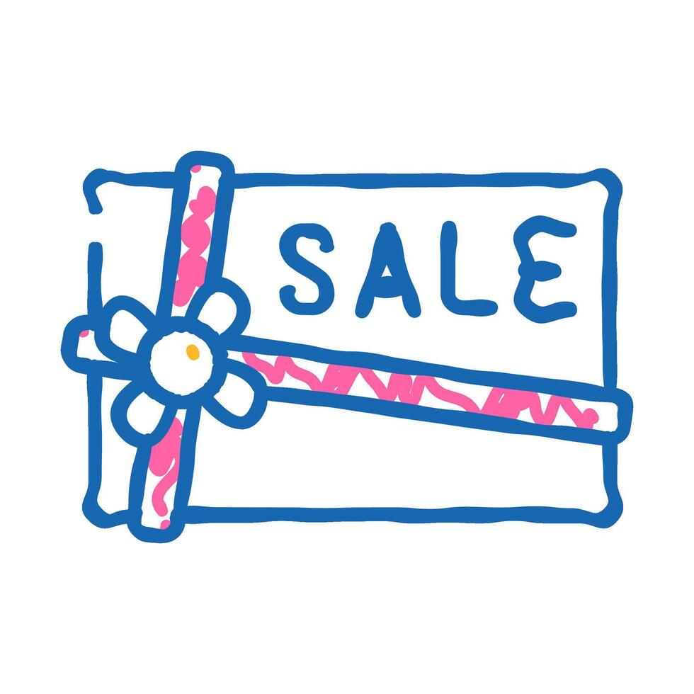 present sale card icon doodle illustration vector