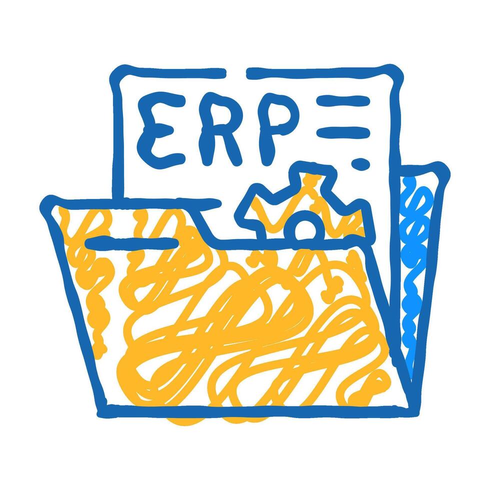 document erp icon doodle illustration vector