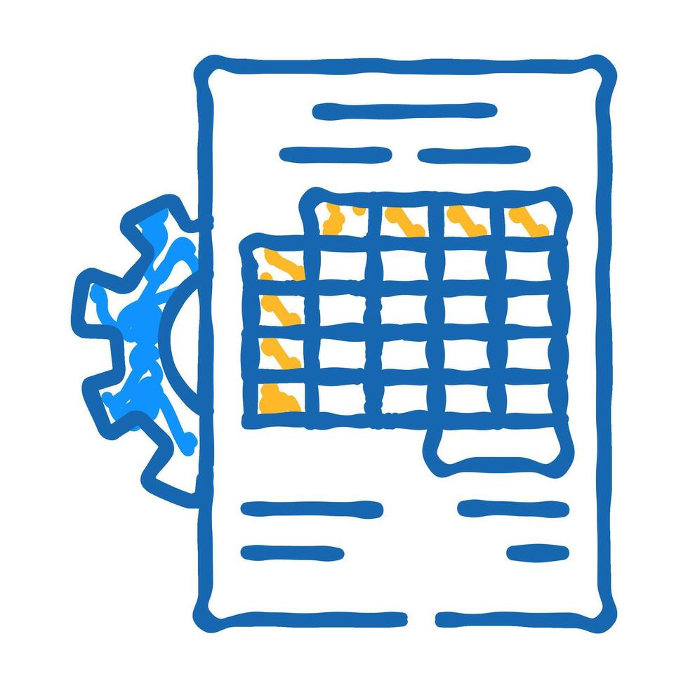 accounting working process erp icon doodle illustration vector