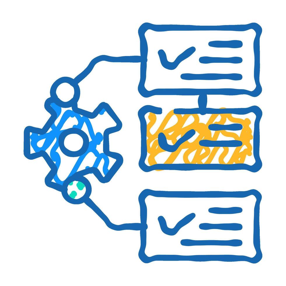 system monitoring icon doodle illustration vector