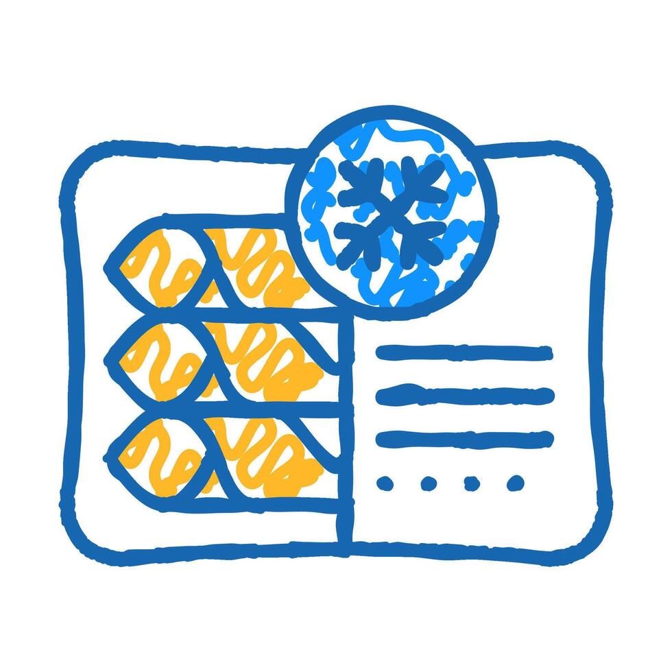 pancakes frozen dessert icon doodle illustration vector