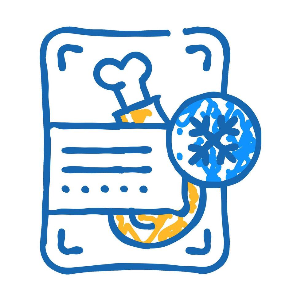 chicken meat frozen food icon doodle illustration vector