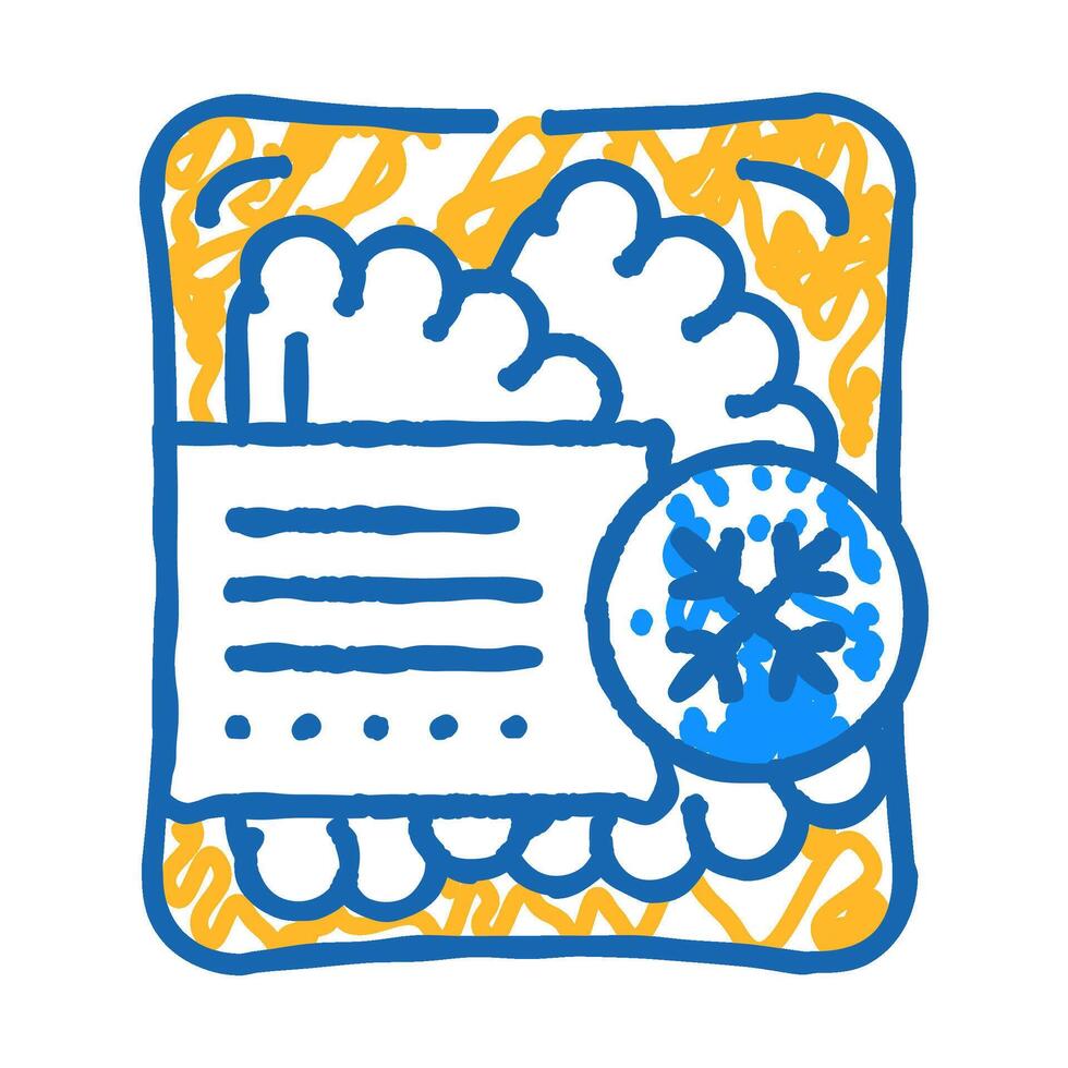 tortilla or flatbread with minced meat frozen food icon doodle illustration vector