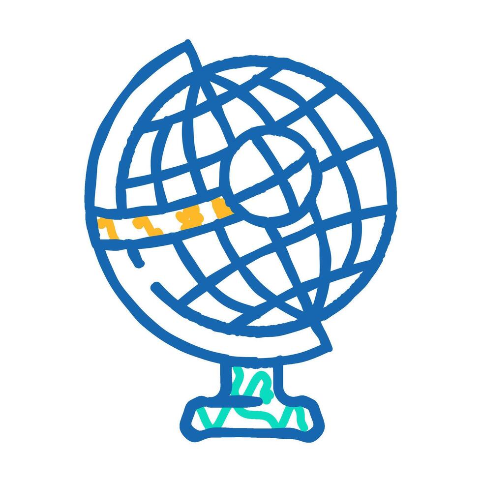 globe for researching business globalization icon doodle illustration vector